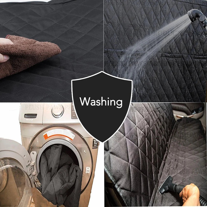 Waterproof Car Back Seat Cover for Dogs with 2 Storage Pockets – Pet Hammock Protector