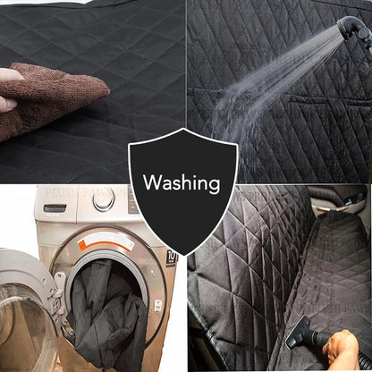 Waterproof Car Back Seat Cover for Dogs with 2 Storage Pockets – Pet Hammock Protector