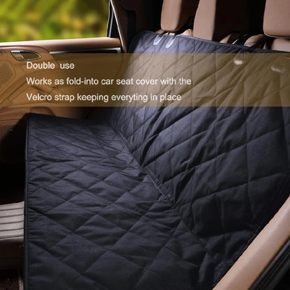Waterproof Car Back Seat Cover for Dogs with 2 Storage Pockets – Pet Hammock Protector
