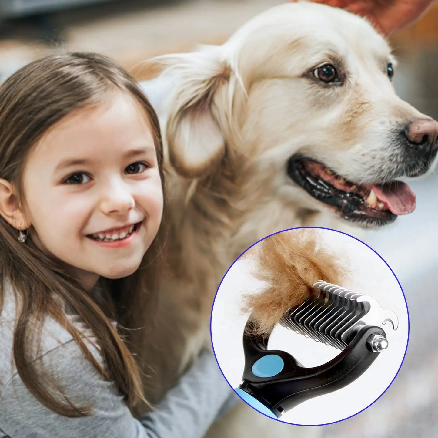 FurFlow™️Dog Deshedding Undercoat Rake Brush | Ultimate Dog Grooming Tool