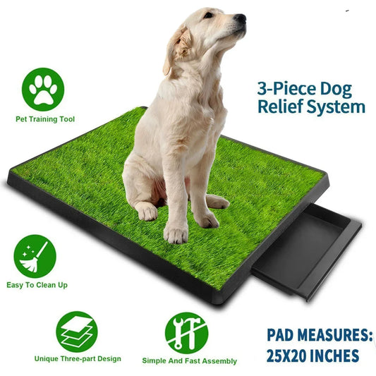 Dog grass pee pad toilet with removable waste tray