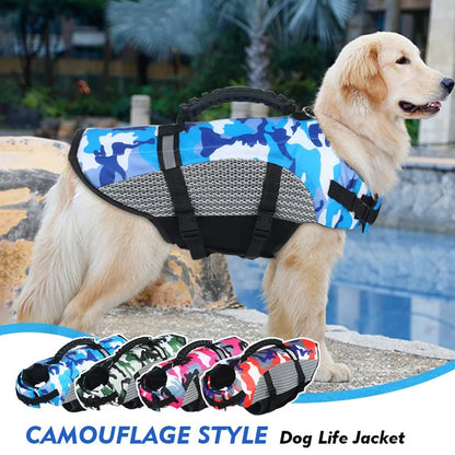 Dog Life Jacket – High Bouyancy Waterproof Swimming Vest with Rescue Handle & Reflective Strip