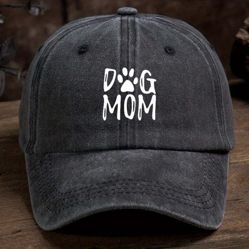 Dog Mom Classic Washed Baseball Cap