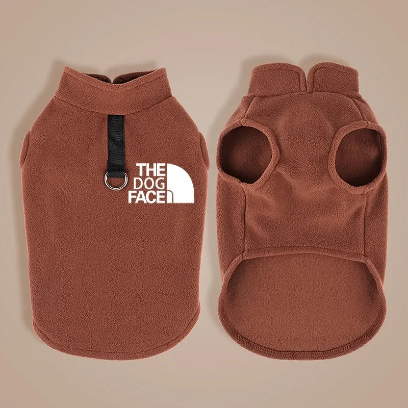 The Dog Face Winter Jacket Fleece Vest with built in Harness for Small to Medium Dogs | Dog Clothes