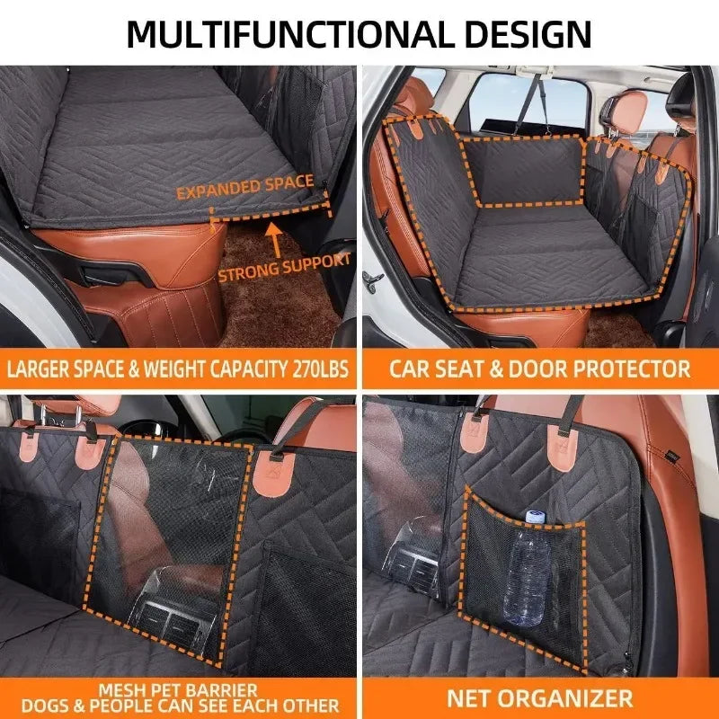 Durable Pet Car Seat Cover Hammock – Safe & Comfy Travel Cushion