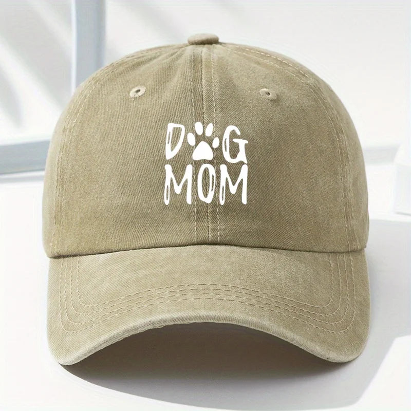 Dog Mom Classic Washed Baseball Cap