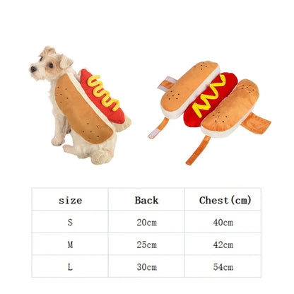 Adjustable Hot Dog Costume for Dogs and Cats