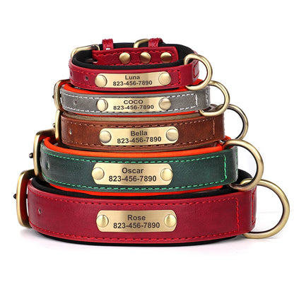Personalized Dog Collars with Name Customizable ID Tag Nameplate