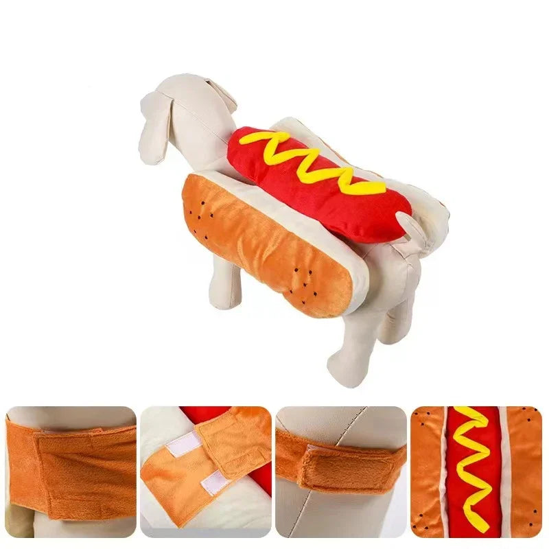 Adjustable Hot Dog Costume for Dogs and Cats