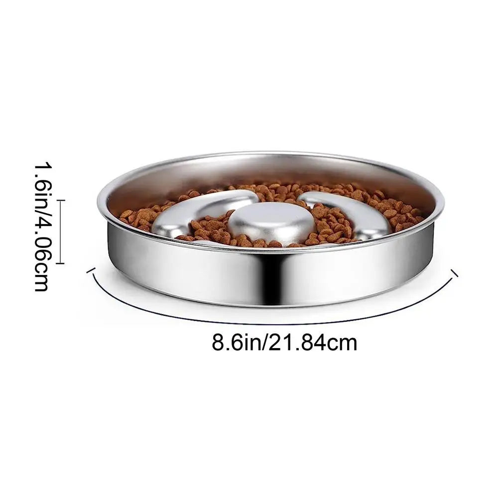 Slow Feeder Dog Bowl Stainless Steel