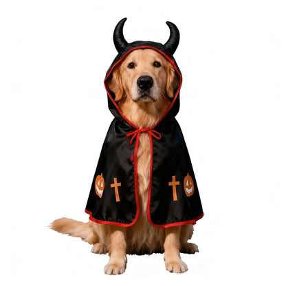 Pumpkin Cape Halloween Costume for Dogs and Cats