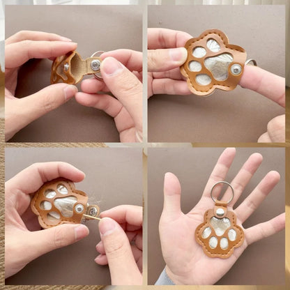 CheriFur Pet Hair Dog Memorial Gift Keychain Leather Keepsake