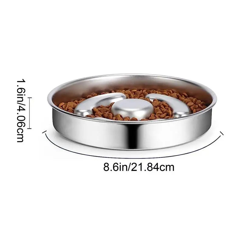 Slow Feeder Dog Bowl Stainless Steel