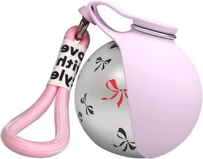 WagFlask™ Stainless Steel Dog Water Bottle with Built-In Bowl & Lanyard 285ml/9.6 floz - Rover Rituals