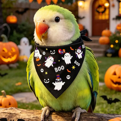 Ghost and Pumpkin Halloween Bandana for Dogs and Cats