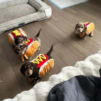 Adjustable Hot Dog Costume for Dogs and Cats