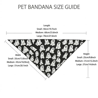 Ghost Print Halloween Bandana for Small Dogs and Cats