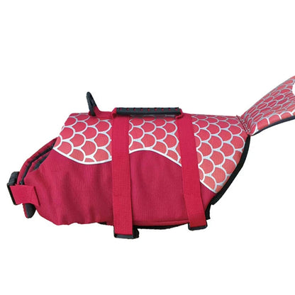 Mermaid & Shark Dog Life Jacket – Super Buoyancy with Handle & Reflective Strips