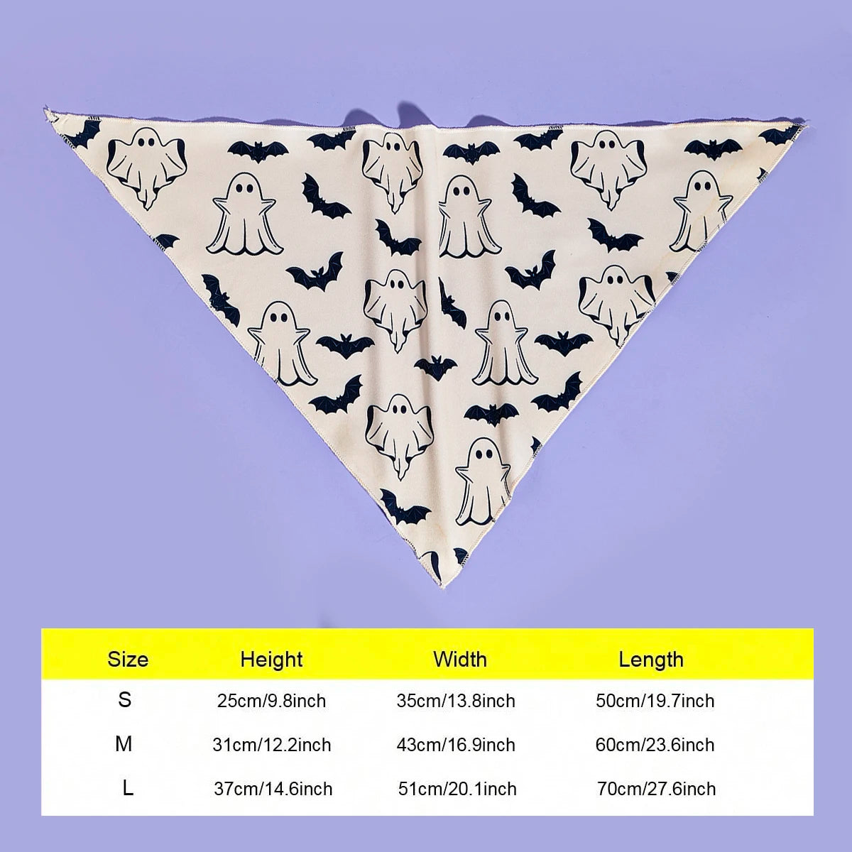 Ghost and Bat Halloween Bandana for Small to Medium Dogs
