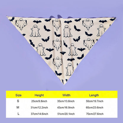 Ghost and Bat Halloween Bandana for Small to Medium Dogs