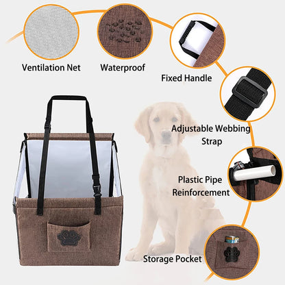 Detachable and Washable Dog Car Seat with leash attachment Small Medium Dogs