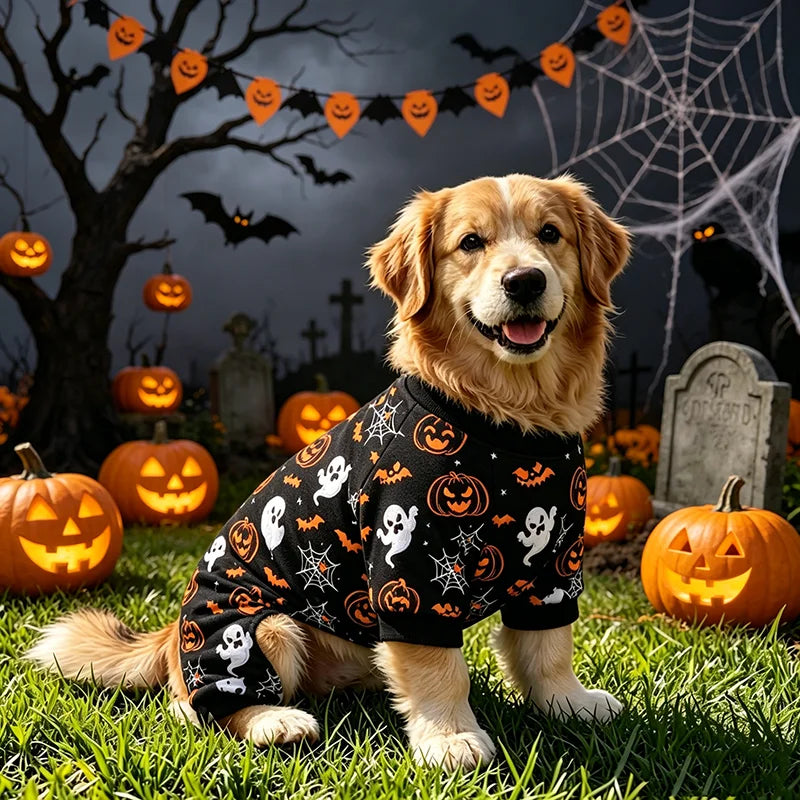 Dog Halloween Outfit Pajamas – Black Polyester Dog Costume