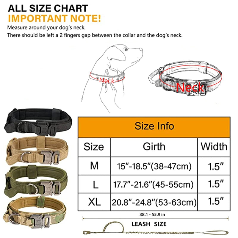 Durable Tactical Dog Collar and Leash Set