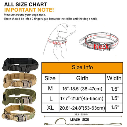 Durable Tactical Dog Collar and Leash Set