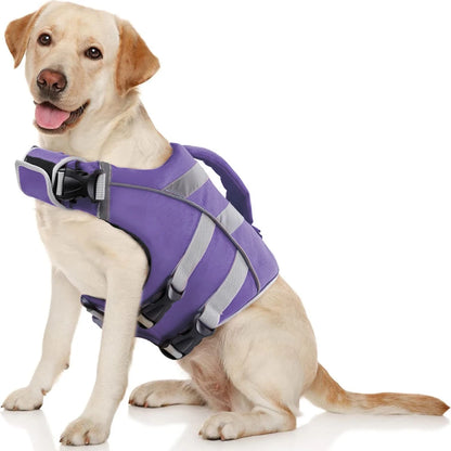 Premium Waterproof Dog Life Jacket – Reflective Safety Vest with Rescue Handle