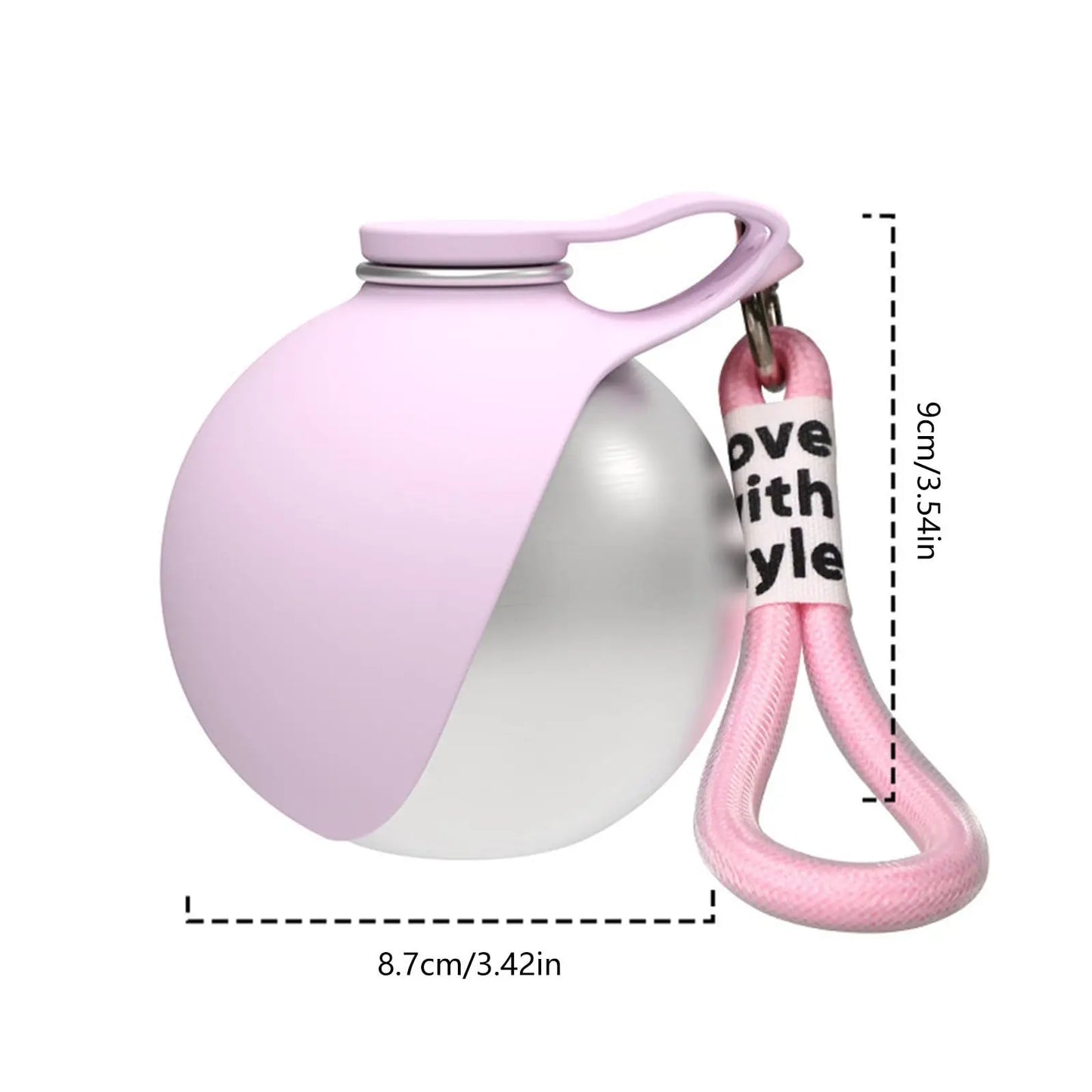 WagFlask™ Stainless Steel Dog Water Bottle with Built-In Bowl & Lanyard 285ml/9.6 floz - Rover Rituals