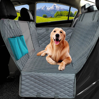 Waterproof Car Back Seat Cover for Dogs with 2 Storage Pockets – Pet Hammock Protector