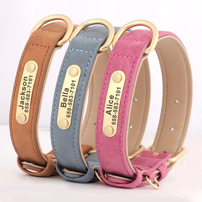 Personalized Dog Collars with Name Customizable ID Tag Nameplate