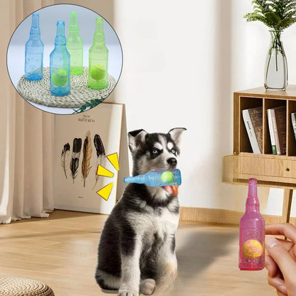 Squeaky Beer Bottle Dog Toy | Teeth Cleaning + Interactive Play