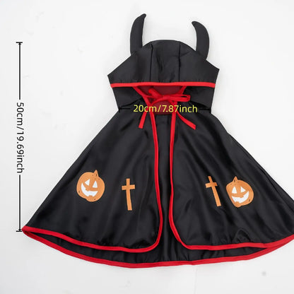 Pumpkin Cape Halloween Costume for Dogs and Cats