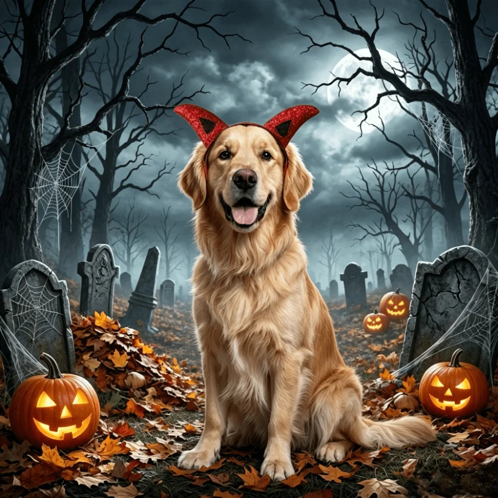 Devil Horns Halloween Headband for Dogs and Cats