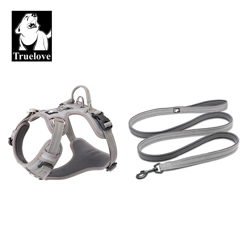 TrueLove No Pull Dog Harness and Leash Set - Reflective & Adjustable Walking Harness