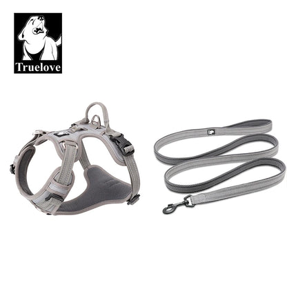 TrueLove No Pull Dog Harness and Leash Set - Reflective & Adjustable Walking Harness