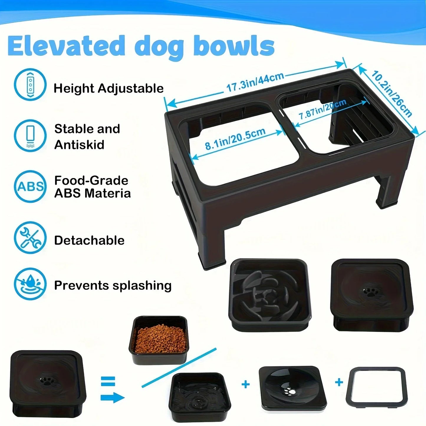 Elevated Dog Bowl Stand | Elevated Dog Bowl | Dog Slow Feeder Bowl