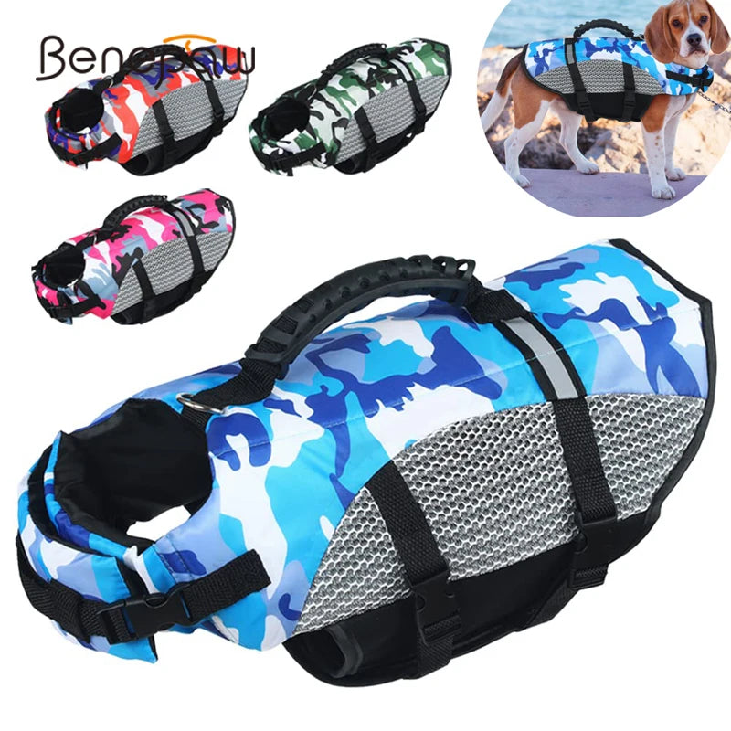 Dog Life Jacket – High Bouyancy Waterproof Swimming Vest with Rescue Handle & Reflective Strip