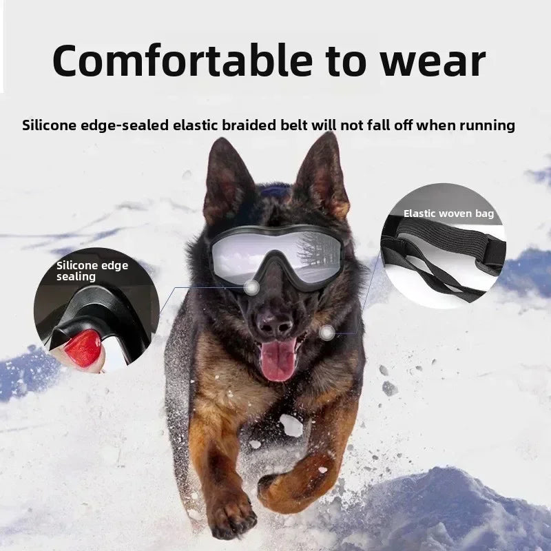 Pet Goggles Adjustable Anti UV Glare Windproof Sunglasses for Dogs Outdoor Hiking Running Beach All Breeds Eye Protection Black - Rover Rituals