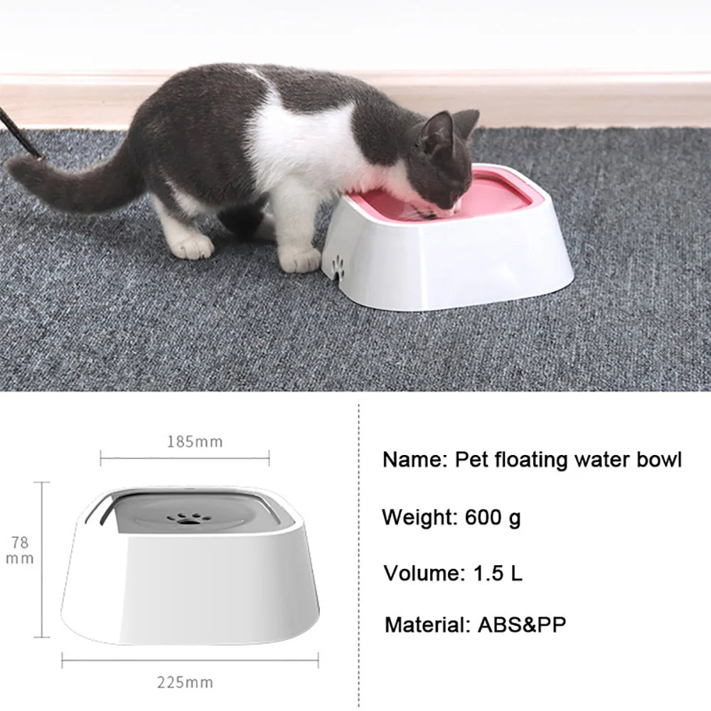 Custom Dog Drinking Water Bowl No Spill Floating Non-Wetting Mouth Cat Slow Anti-Overflow Water Feeding Dispenser Large Capacity - Rover Rituals