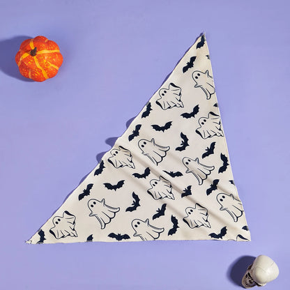 Ghost and Bat Halloween Bandana for Small to Medium Dogs