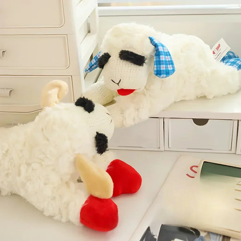 Rover Rituals | Plushy Lamb Buddy | Soft & Squeaky Plush Lamb Chop Dog Toy