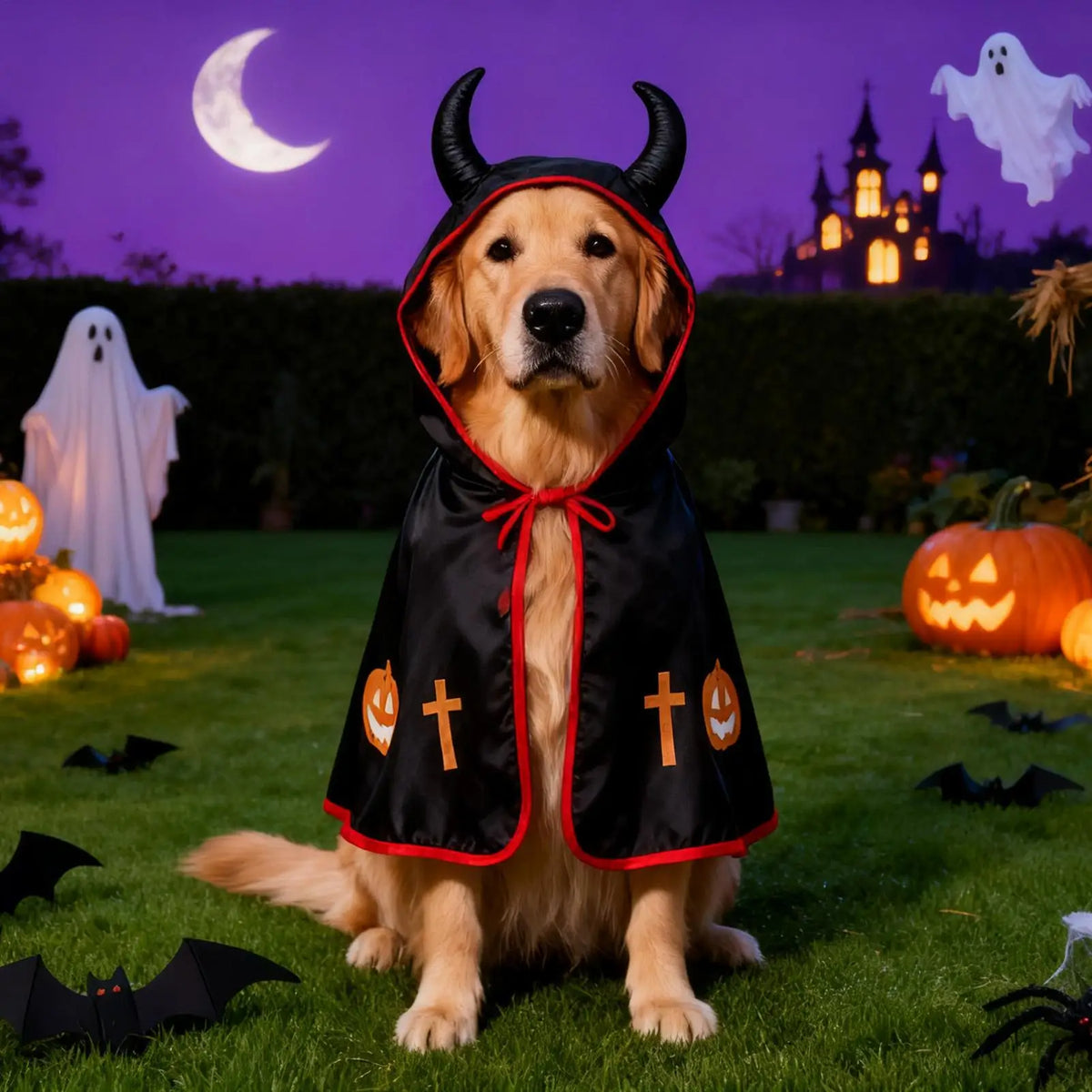Pumpkin Cape Halloween Costume for Dogs and Cats