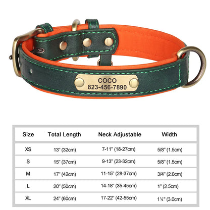 Personalized Dog Collars with Name Customizable ID Tag Nameplate