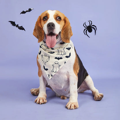 Ghost and Bat Halloween Bandana for Small to Medium Dogs