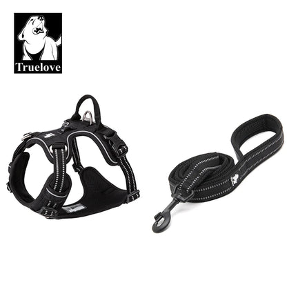 TrueLove No Pull Dog Harness and Leash Set - Reflective & Adjustable Walking Harness