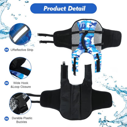 Dog Life Jacket – High Bouyancy Waterproof Swimming Vest with Rescue Handle & Reflective Strip