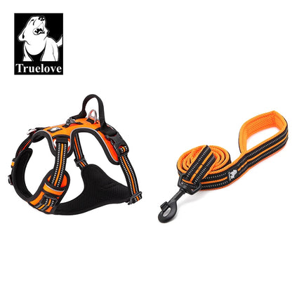 TrueLove No Pull Dog Harness and Leash Set - Reflective & Adjustable Walking Harness