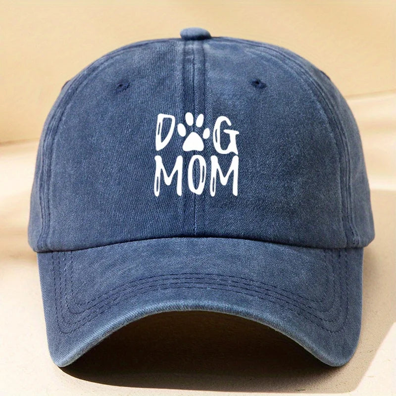 Dog Mom Classic Washed Baseball Cap